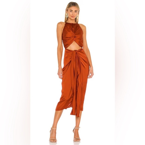 NWT Andrea Iyamah Reni Dress in Orange - Size 6-8 - Picture 1 of 7